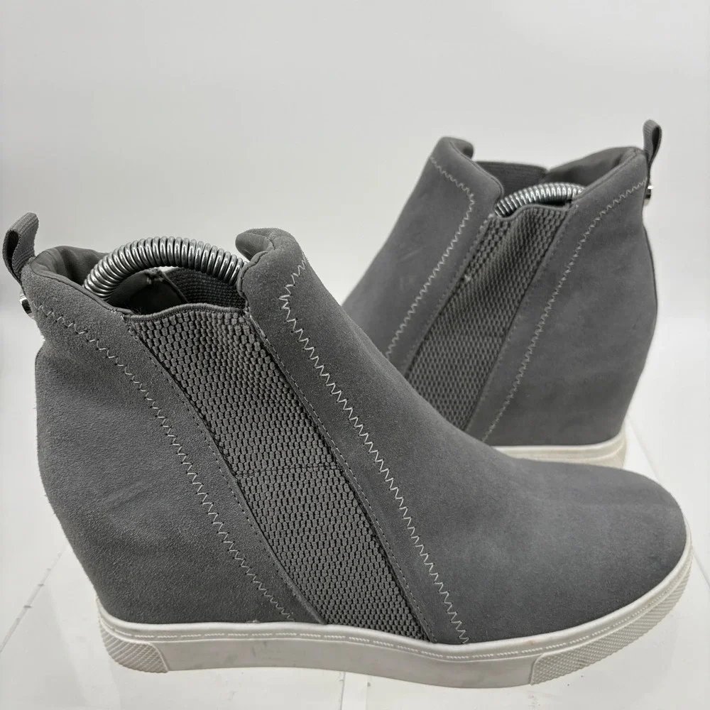 Steve‎ Madden Leo hidden wedge sneakers grey 7.5 Comfort pull-on